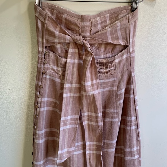 Free People Life Like This Linen Strapless Midi Dress - Picture 7 of 15